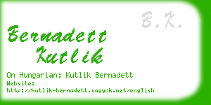 bernadett kutlik business card